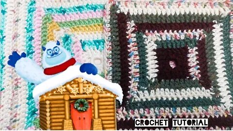 Crochet Log Cabin (center out) Quilt Block Motif Tile / Granny Square (Full Tutorial!)