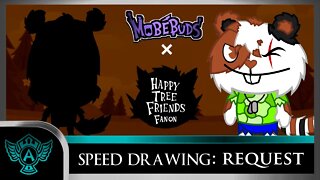 Speed Drawing Request: Happy Tree Friends Fanon - Larry Furret | Mobebuds Style (Reddma91)