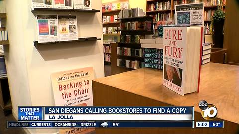 San Diegans calling bookstores to find 'Fire and Fury' copies