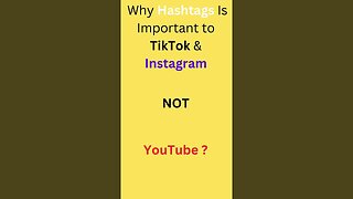 Why Hashtags Is Important To TikTok & Instagram NOT YouTube ? #shorts