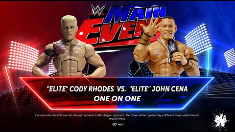 Elite Cody Rhodes Vs Elite John Cena WWE Main Event No DQ Match