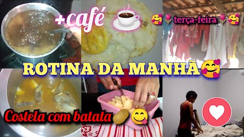 Rotina da manhã 🥰 + costela com batata 🥔🤤