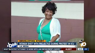 Woman shot with projectile during protest in ICU