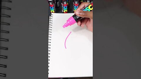 Activating my THICK Pink Posca Marker And Drawing With It! Very Satisfying #shorts