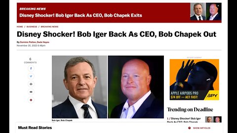 DISNEY CEO BOB CHAPEK HAS RESIGNED - BREAKING NEWS. -- WDW PRO & KAMRAN PASHA @Legal Mindset