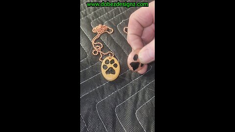 Etched/Engraved Bamboo and Copper Pet Paw Pendants.
