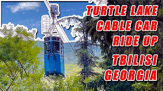 Tbilisi, Turtle Lake Cable Car Ride Up: Vake Park → Turtle Lake [Window View]