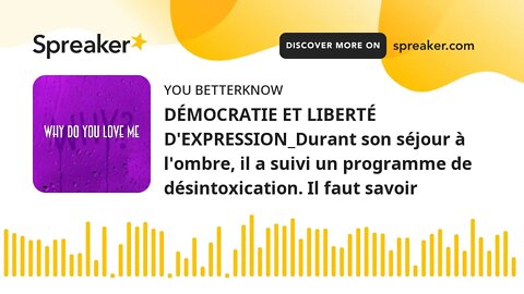 DÉMOCRATIE ET LIBERTÉ D'EXPRESSION_Durant son séjour à l'ombre, il a suivi un programme de désintoxi