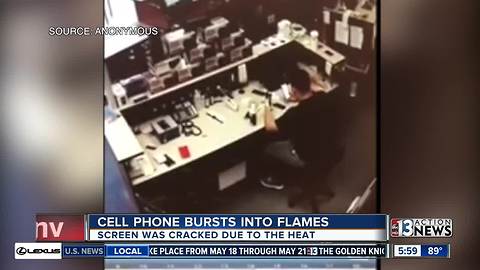 Phone explodes in Las Vegas store