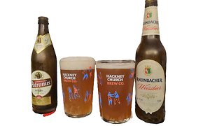 Aldi Lidl Weissbier Double Patronus & Rheinbacker 5.0% ABV Battle of Budget beers £1.39