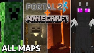 Minecraft in Portal 2 - Full Playthrough, All Maps Included!
