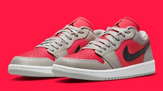Unboxing and Review of Jordan 1 Retro Low Light Iron Ore Siren Red-Women's shoe but neutral colorway