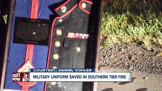 Military uniform saved in fire