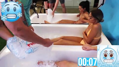 Extreme Ice Bath Challenge | Girls shivering cold