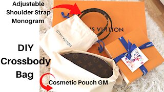 Unboxing Louis Vuitton Monogram Strap & Cosmetic Pouch/ DIY Crossbody Bag | Cari Salgado