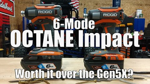 RIDGID OCTANE 18V 6-Mode Impact Driver R86039 Vs Gen5X Brushless with 6.0 Ah OCTANE Batteries