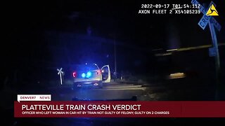 Woman in Colorado patrol car hit by train: Officer guilty on two counts, not guilty on felony charge