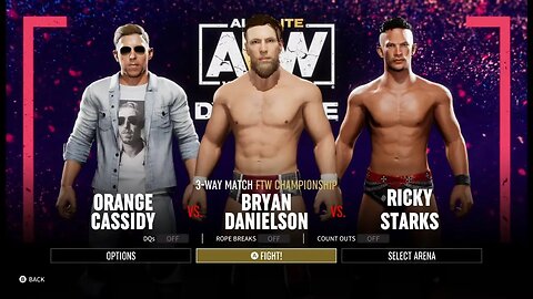 AEW Fight Forever Starks vs Danielson vs Cassidy in a Triple Threat for the FTW Title