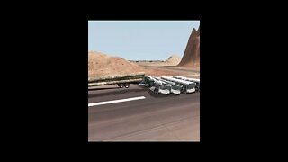 |MiniBeamNG/ Truck vs 10 buses #07 BeamNG.Drive #Shorts