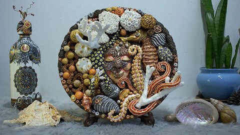 Corals,sea shells,octopus,starfish,seahorse my first mixed media art for 2023 | Timelapse process
