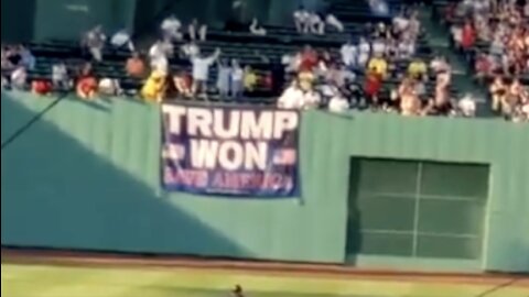 "TRUMP WON" Banner Displayed At Boston's Fenway Park