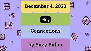Connections for December 4, 2023: A daily game of grouping words that share a common thread.