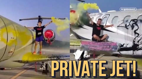 Climate Activists Ruin a Private jet with Paint