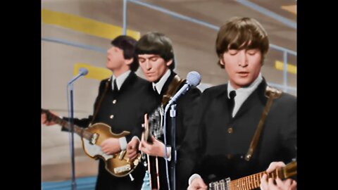 The Beatles - I Want To Hold Your Hand (Ed Sullivan, 2/9/64) [COLORIZED, CENSORED]