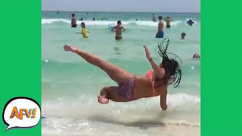 Surf's DOWN For This GIRL! 😅 | Funny Fails | AFV 2019 17M 2024