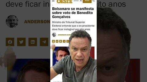 Bolsonaro se manifesta sobre voto de Benedito Gonçalves #shortsvideo