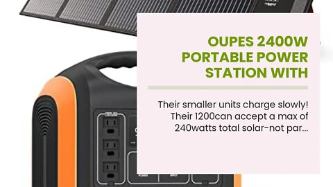 OUPES 2400W Portable Power Station with 4*240W Solar Panels, 2232Wh LiFePO4 Battery Backup, w/...