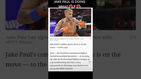 JAKE PAUL IS DOING MMA!! 🛑🚨🛑 #shorts #youtubeshorts #ufc #PFL