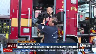 Firefighters help young boy with cancer gear up for bone marrow transplant