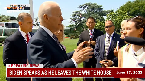 Jill Biden drags Joe away from answering reporter's questions.