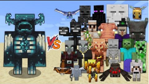 Warden vs Every mob in Minecraft Bedrock Edition Minecraft 119 Warden vs All Mobs