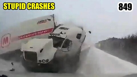 Stupid crashes 849 January 2024 car crash compilation