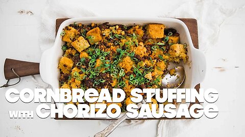 Homemade Gluten Free Cornbread Stuffing Recipe with Chorizo Sausage