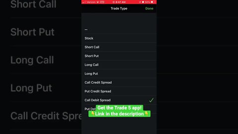 Trade 5 App: Credit & debit spreads added! 📈📉 #optionstrading #makingmoney #shorts