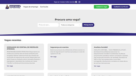 Site de empregos - Script