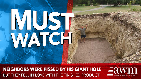 Neighbors Are Confused When He Dug Massive Hole In His Yard, Days Later They’re All Jealous