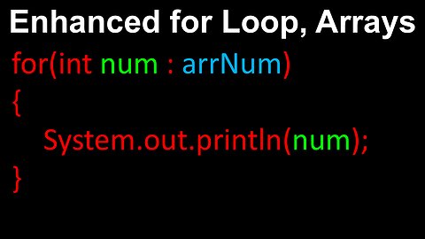 Enhanced for Loop, Arrays - AP Computer Science A