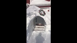 Stormageddon in Newfoundland results in epic front door archway