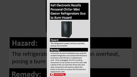 Kell Electronic Recalls Personal Chiller Mini Gamer Refrigerators Due to Burn Hazard