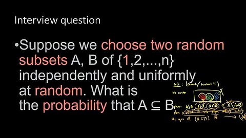probability interview question choose two random subsets one is another