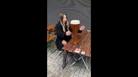 The best way to drink a beer is THIS VIRAL GIRL IS THE BEST