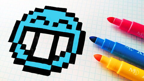 how to Draw blue emoji - Hello Pixel Art by Garbi KW