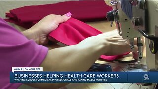 Local businesses making masks and washing scrubs for free