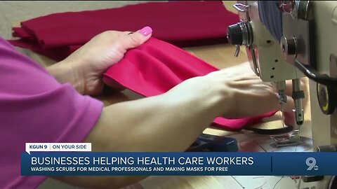 Local businesses making masks and washing scrubs for free