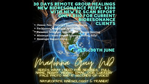 Would You Like to Join our June BioResonance Frequency Healings - 30 days distance healings :-)