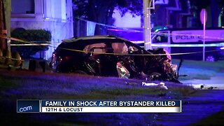 Family in shock after bystander killed in crash